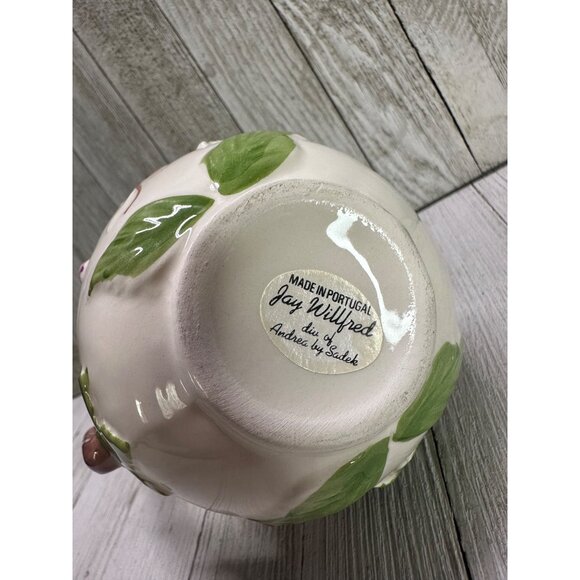 Jay Willfred Andrea by Sadek Pitcher Jug Ceramic Fruit Embossed Design Portugal - Picture 4 of 7